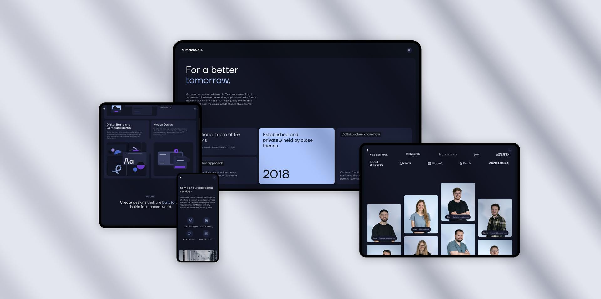 An mockup of the web appearance of Panascais - From Chiara Wolf